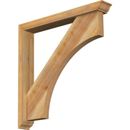 Ekena Millwork Westlake Traditional Rough Sawn Bracket w/ Offset Brace, Western Red Cedar, 4"W x 28"D x 28"H BKT0402X28X28WTL01RWR